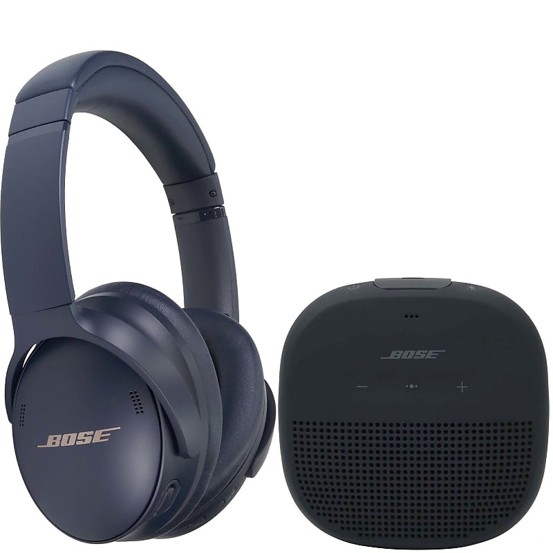 Bose QuietComfort 45 Noise-Canceling Wireless Over-Ear Headphones (Limited Edition, Midnight Blue) + Bose Soundlink Micro Bluetooth Speaker (Black) image 1