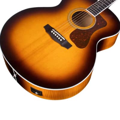 Pre Owned Guild F-250E Deluxe Jumbo Maple Acoustic-Electric Guitar - Antique Burst Gloss | New image 4