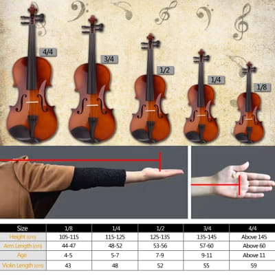 Glarry GV100 1/8 Acoustic Solid Wood Violin Case Bow Rosin Strings Shoulder Rest Tuner 2020s - Natural image 14