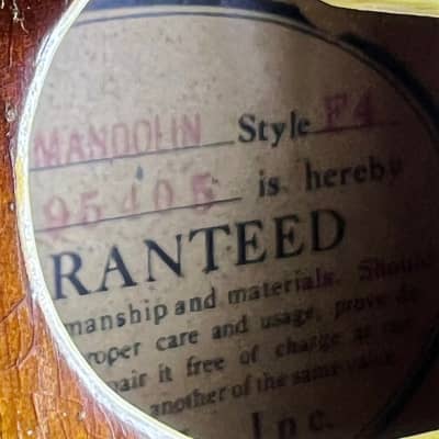 1937 Gibson F-4 Mandolin in original Hardshell case - a Very Nice F4 image 13