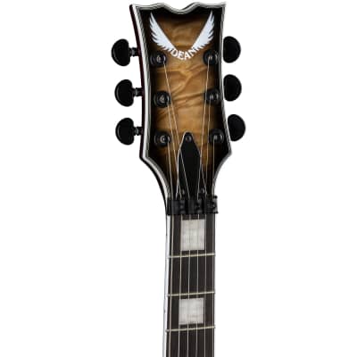 Dean TB Select Floyd QM Guitar, Ebony Fretboard, Quilt Maple Natural Black Burst image 5