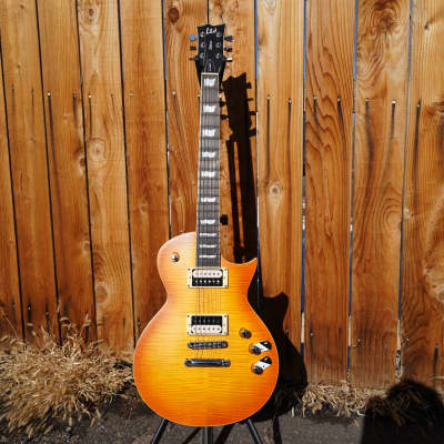 ESP LTD DELUXE EC-1000T Honey Burst Satin 6-String Electric Guitar (2022) image 2