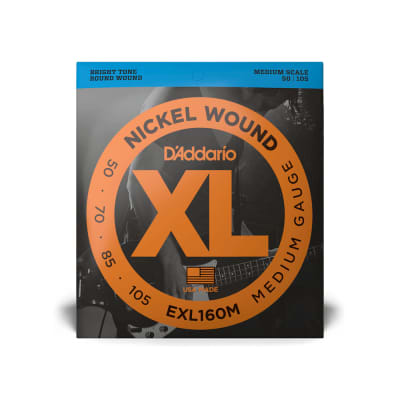 D'Addario EXL160M Nickel Wound Bass Guitar Strings, Medium, 50-105, Medium Scale image 2