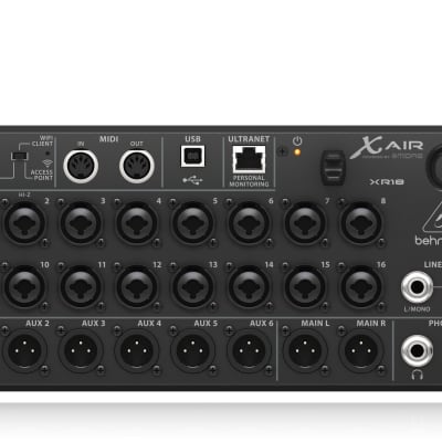 Behringer XR18 18-Channel, 12-Bus Digital Mixer for iPad/Android Tablets with 16 Programmable Midas Preamps, Integrated Wifi Module and Multi-Channel USB Audio Interface image 3