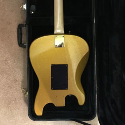 Dewey Decibel FlipOut "stratocaster" Guitar Gold glitter finish w/case 2004-5 Gold Glitter image 4