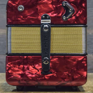 Hohner Corona II 3-Row 12-Bass 31-Button G/C/F Red Diatonic Accordion w/Bag image 5