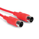 New Hosa MID-305RD MIDI Cable, 5-pin DIN to Same, 5 ft Red