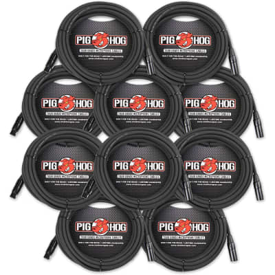 Pig Hog PHM20 10-Pack High Performance 8mm XLR Microphone Cable, 20 Feet image 1