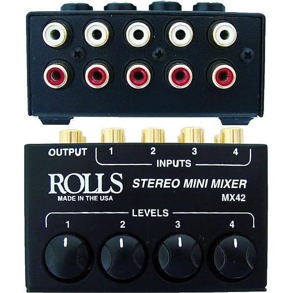 Rolls MX42 Stereo Passive Mixer, 4-Channel image 1