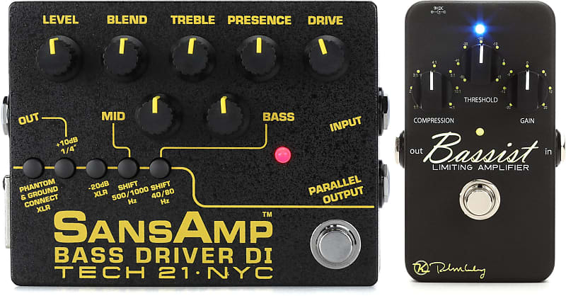 Tech 21 SansAmp Bass Driver DI V2 Bundle with Keeley Bassist Limiting  Amplifier Bass Compressor Pedal