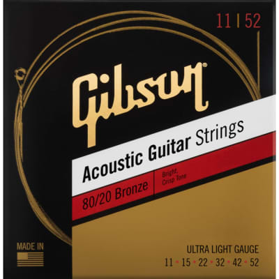 Gibson 80/20 Bronze Acoustic Guitar Strings - Ultra Light 11-52 for sale