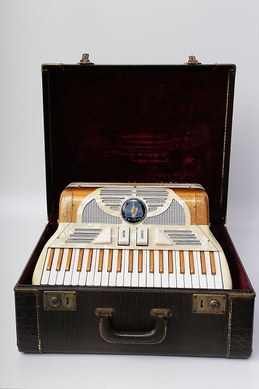 Cavalier 120 Bass Accordion 1940 - Gold / Mother of Pearl image 1