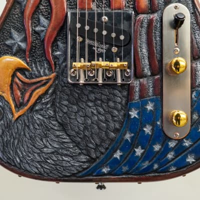 AIO Custom Art Electric Guitar - American Eagle w/Gator Hard Case image 6