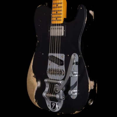 Fender Custom Shop Limited Edition 50s Vibra Telecaster Heavy Relic Maple Fingerboard Black image 1