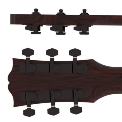 Hipshot Grip Lock Closed Gear Guitar Tuner Upgrade Kit for 3+3 Headstocks (10mm Post Hole) Black