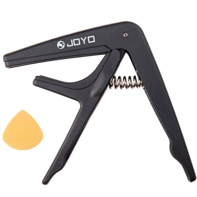 JOYO JCP-01 Guitar Capo 4 Acoustic, Electric, Classic Trigger Quick Change Key Clamp + Pick for sale