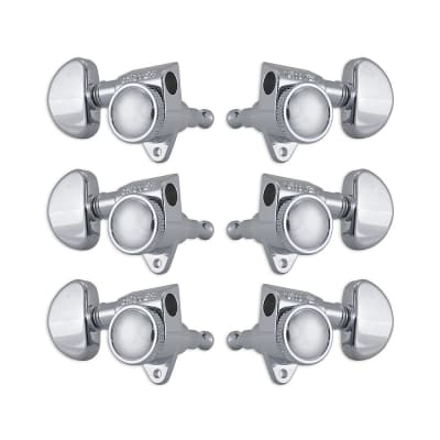 Grover 502 Roto-Grip Locking Rotomatics Tuners 3 x 3 (Chrome, Kidney Bean) image 2
