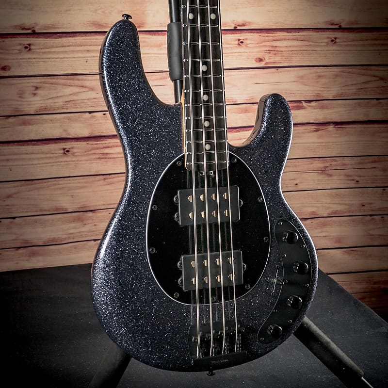 Music Man StingRay 4 Special HH Bass (Charcoal Sparkle, Ebony Fingerboard,  Black Hardware)