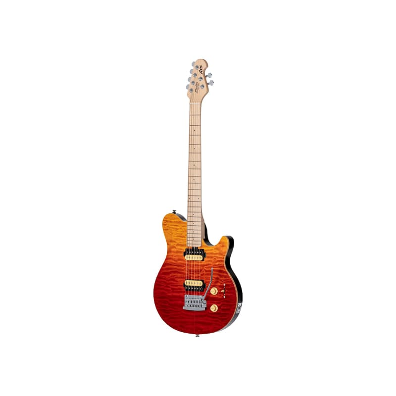Sterling by Music Man Axis Guitar, Quilted Maple, Spectrum Red image 1