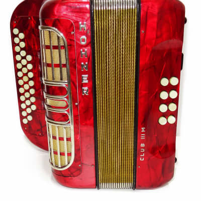Hohner Club III M Diatonic Button Accordion, Original German Harmonika, New Straps 2046, Rare Vintage Squeezebox, Fantastic sound! image 6