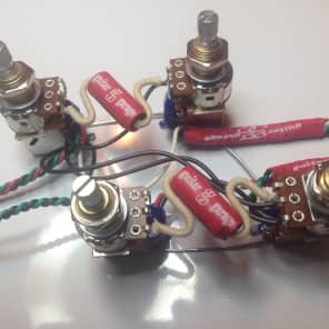 Gibson Les Paul push/pull wiring harness 21 tone Jimmy Page LONG shaft image 8