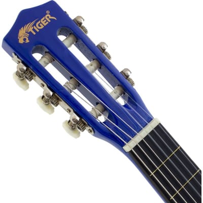 Tiger CLG5 Classical Guitar Starter Pack, 1/4 Size, Blue image 3