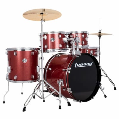 Rise by sawtooth full size student drum set with hardware store and cymbals