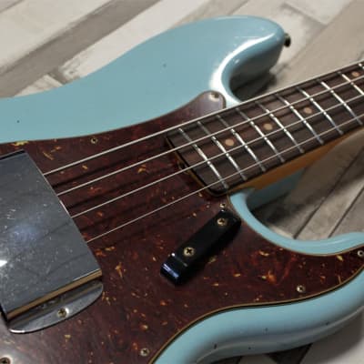 Fender Time Machine 1963 Precision Bass Journeyman Relic -  Aged Daphne Blue image 7