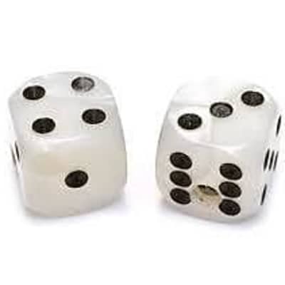 Pearl White Dice Knobs - 2 Pack - Universal for Guitar and Bass for sale