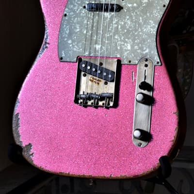 American Custom Fender Telecaster Relic Pink Sparkle CS Texas Specials image 14