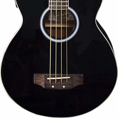 Oscar Schmidt OB100B Venetian Cutaway Mahogany Neck 4-String Acoustic-Electric Bass Guitar w/Gig Bag image 6