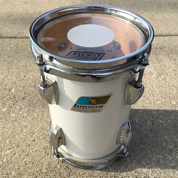 Ludwig 6x9 Rack Tom Concert Tom Mid to Late 1970s White Cortex