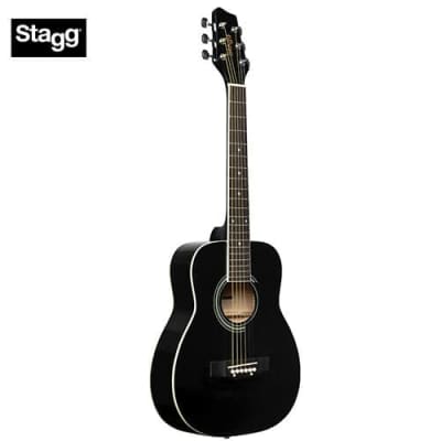 Stagg SA20D 1/2 Bk Dreadnought 1/2 Size Basswood Top Nato Neck 6-String Acoustic Guitar image 5