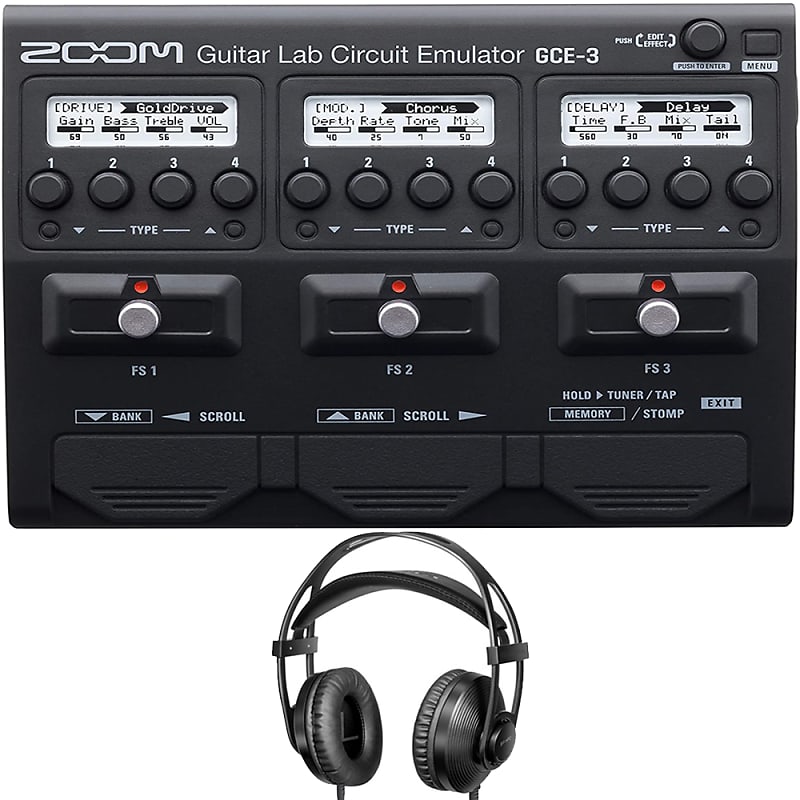 Zoom GCE-3 Guitar Lab Circuit Emulator, Compact USB Audio Interface for  Emulation of Zoom Effects Processors using Guitar Lab Software + Boya  BY-HP2