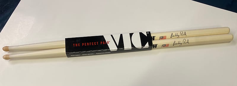 Vic Firth SBRW Buddy Rich Signature Wood Tip Drum Sticks - White image 1