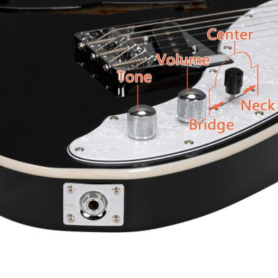 Glarry GTL Semi-Hollow Electric Guitar SS Pickups F Hole Black image 7