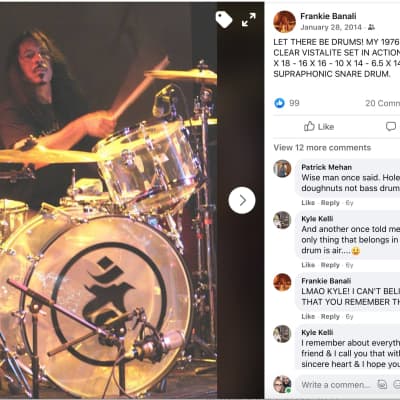 Frankie Banali's Quiet Riot Complete Ludwig, Sabian 1970s Drum Set. Includes Frankie's Personal Stick Bag. Signed! image 9