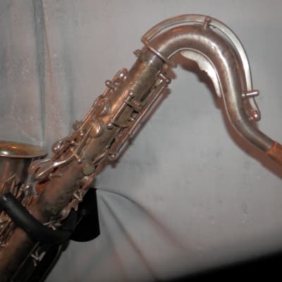 Buescher True Tone Low Pitch C Melody Tenor Saxophone silver with case vintage used AS-IS image 13