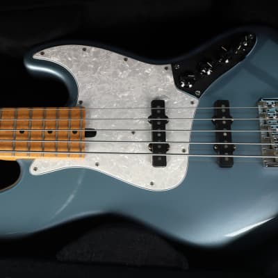 Mike Lull M5V Jazz Electric Bass 5 String Lake Placid Blue with Case image 12