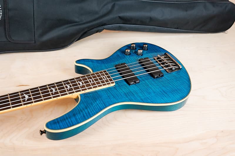 Schecter Omen Extreme 5 2008 Ocean Blue 5 String Active Bass w/ Gig Bag