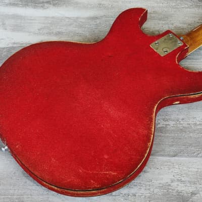 1960's Kawai Japan Vintage Hollowbody Electric Guitar (Red Felt) image 10