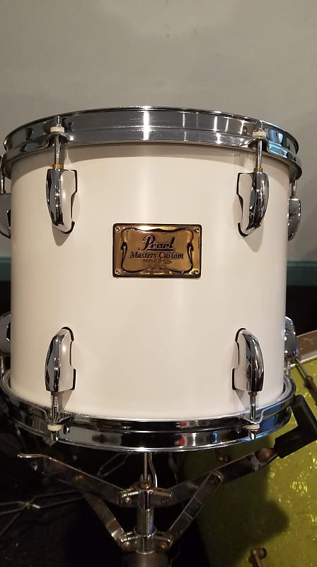 Pearl  Masters custom  12”x10” tom Opal white lacquer 1990 image 1