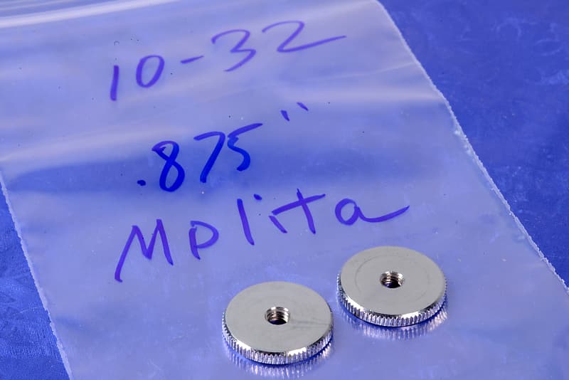 Two Old Melita Chrome Bridge Height Wheels For Gretsch And Other Guitars '80s - Chrome image 1
