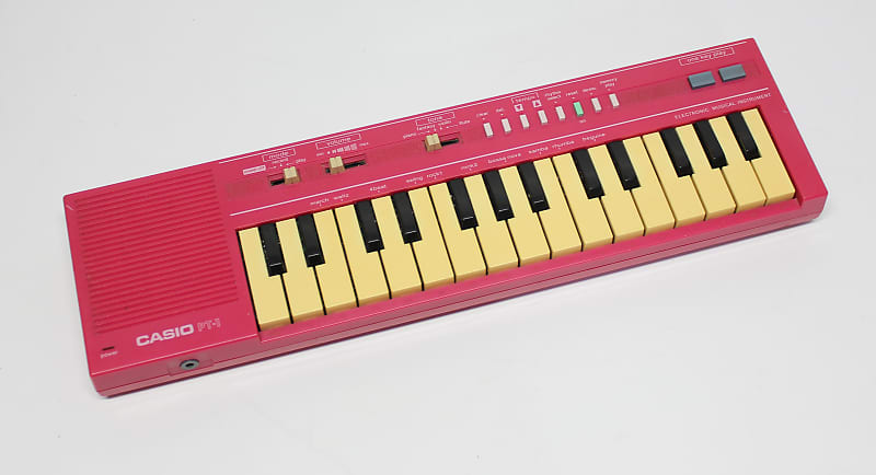 Pink Vintage 1988 Casio PT-1 29-Key Mini Synthesizer Synth Keyboard image 1