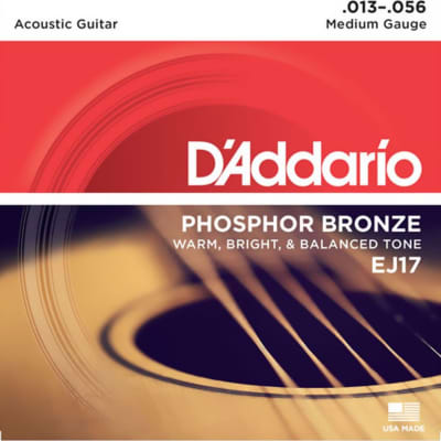 D'Addario Phosphor Bronze Medium Acoustic Strings (13-58) image 2