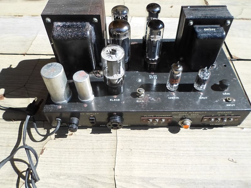 Grommes model 250K mono tube audio amplifier EL34 6L6 project 1950's