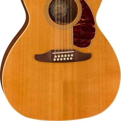 Fender Villager 12-String Acoustic-Electric Guitar, Aged Natural w/ DLX Gig Bag image 2