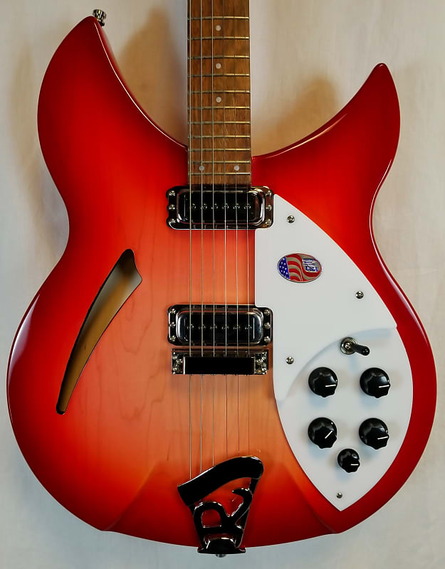 Rickenbacker 330 Fire Glo Thin-Line Semi-Hollow Electric Guitar, 2022 w/Oiled Rosewood Fretboard, HC image 1