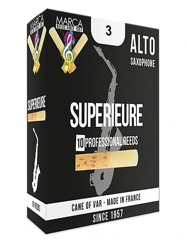 2 boxes of Alto saxophone Marca Superior reeds 3 + humor drawing print image 1