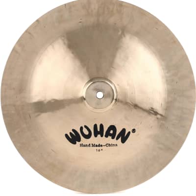Wuhan 16 inch China Cymbal  Bundle with Evans PB2 Double Bass Drum Patch (pair) - Black Nylon image 3